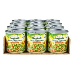 Bonduelle Erbsen Und Möhrchen Zart Und Fein 265 G Abtropfgewicht, 12er Pack