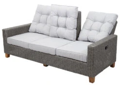 Gartengarnitur MCW-G28, Sitzgruppe Lounge-Set, Akazie Holz Halbrundes Rattan Verstellbar FSC ~ Grau, Kissen Hellgrau -All Mark Store 2165591000 prod 005