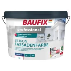 BAUFIX Professional Silikon-Fassadenfarbe Weiß, 10 Liter