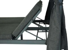 Lounge-Gartenliege MCW-J66, XL Sonnenliege Bali-Liege Doppelliege Outdoor-Bett, 10cm-Polster Aus Olefin Alu ~ Anthrazit -All Mark Store 2365917000 prod 006