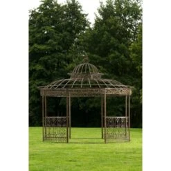 CLP XXL Luxus Pavillon Romantik I Runder Pavillion Mit Verzierungen I Garten Rankpavillon Mit Seitenteilen Aus Eisen -All Mark Store 8600246500 11221635 prod 003
