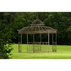 CLP XXL Luxus Pavillon Romantik I Runder Pavillion Mit Verzierungen I Garten Rankpavillon Mit Seitenteilen Aus Eisen -All Mark Store 8600246500 11221635 prod 005