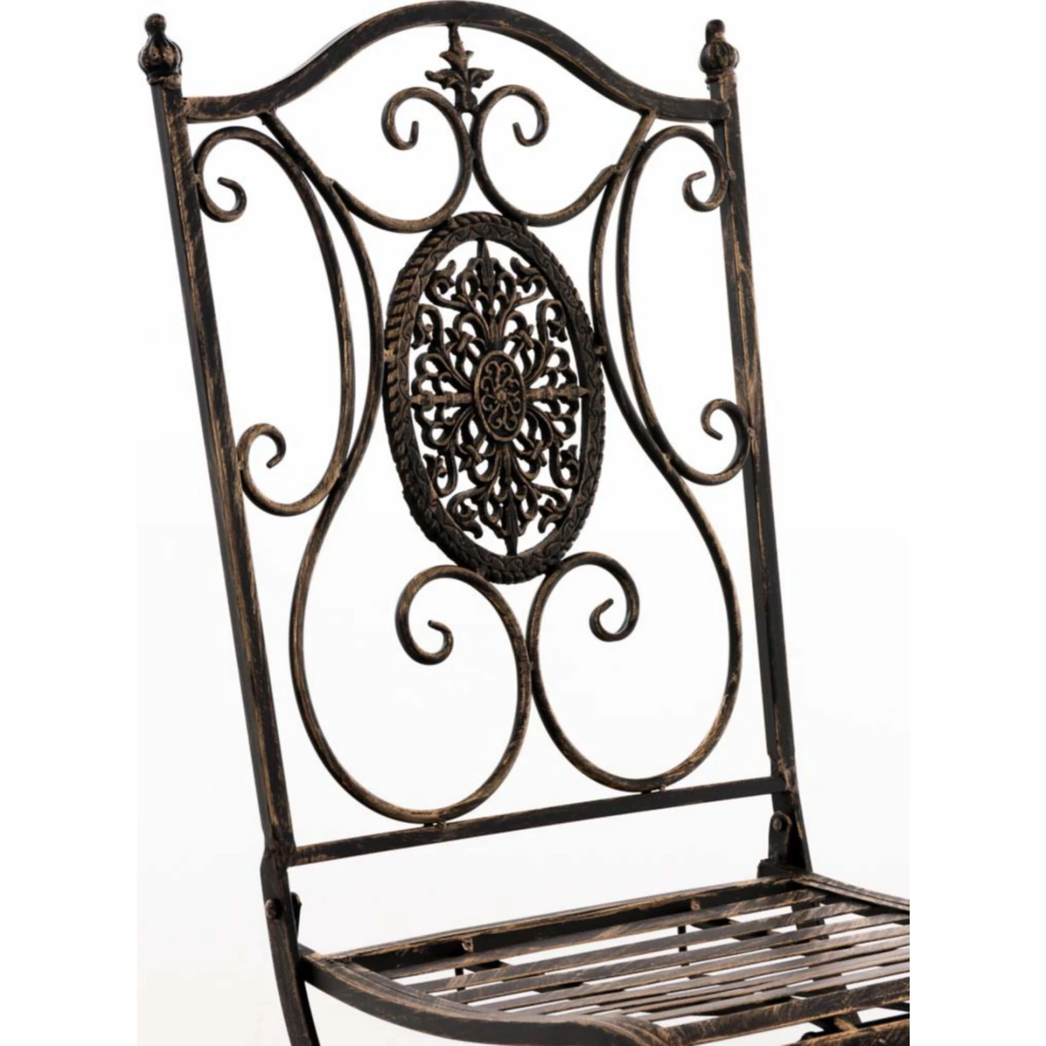 CLP Garten-Sitzgruppe Aldeano Aus Eisen I Pflegeleichtes Gartenmöbel-Set: 2 X Klappstuhl Und 1 X Tisch 4 CLP Garten-Sitzgruppe Aldeano Aus Eisen I Pflegeleichtes Gartenmöbel-Set: 2 X Klappstuhl Und 1 X Tisch – Bild 4