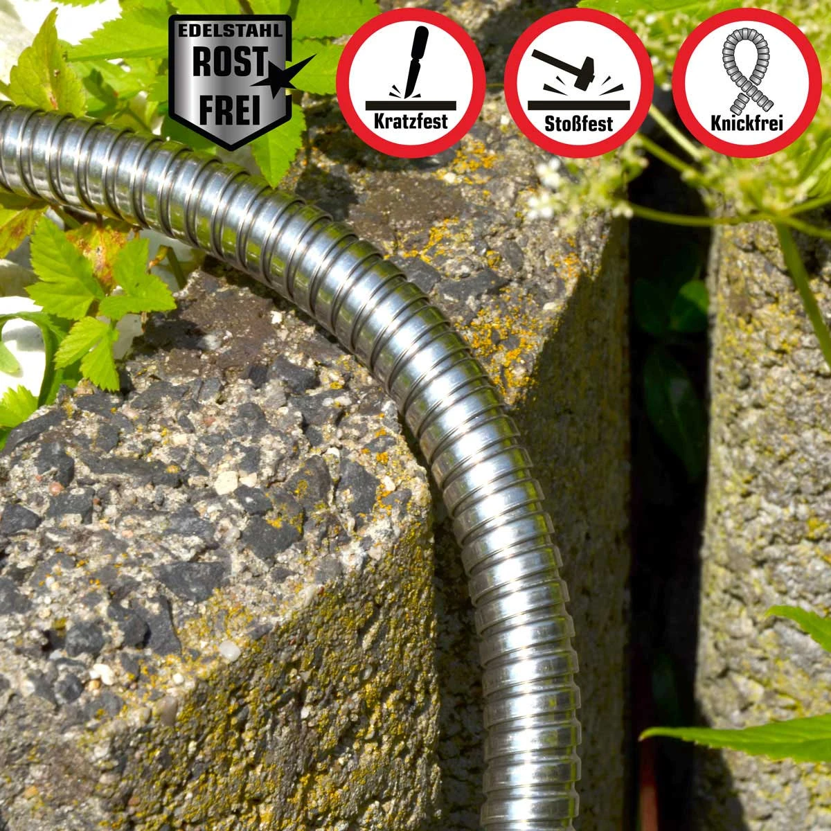 22,5 M Knickfreier Gartenschlauch Edelstahl Wasserschlauch Flex Metall Schlauch 4 22,5 M Knickfreier Gartenschlauch Edelstahl Wasserschlauch Flex Metall Schlauch – Bild 4
