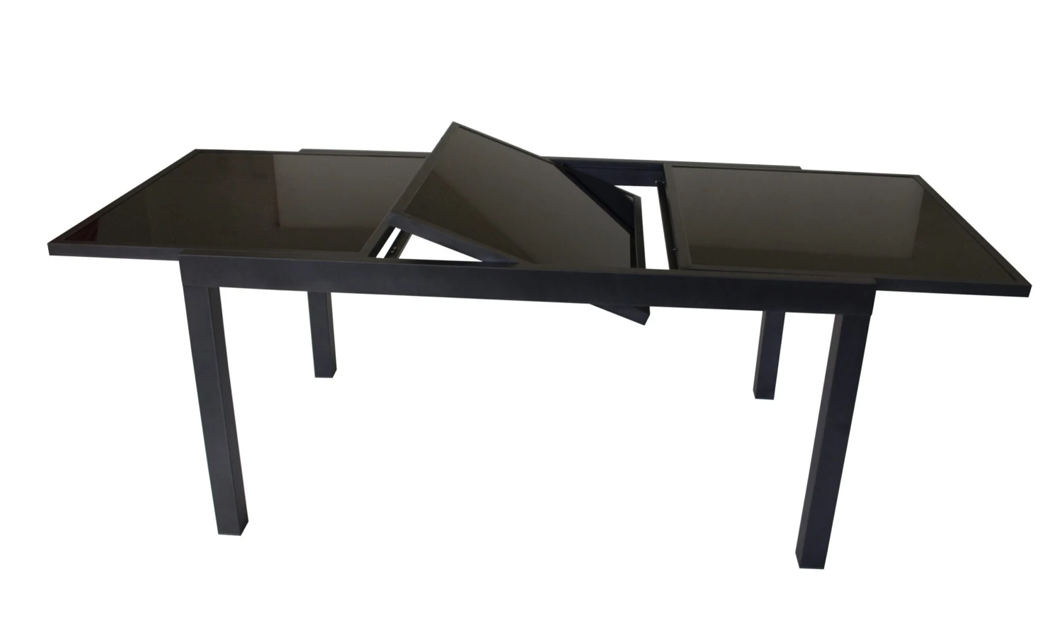 DEGAMO Ausziehtisch TORINO 180/240x100cm, Aluminium + Glas Schwarz 1 DEGAMO Ausziehtisch TORINO 180/240x100cm, Aluminium + Glas Schwarz