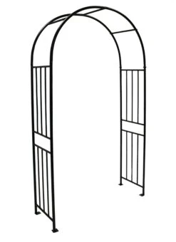 DEGAMO Rosenbogen VERSAILLES 220x105cm, Metall Schwarz Hammerschlagoptik