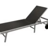 DEGAMO Rollenliege OSTIA, Aluminium Silber + Textilgewebe Schwarz, 200cm