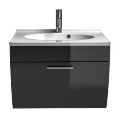 Posseik Waschplatz Salona Anthrazit Waschtisch Inkl. Mineralguss-Waschbecken