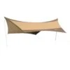 Outsunny Sonnensegel Mit Aufstellstangen Beige, Kaffeebraun 550 X 560 Cm (LxB) | Tarp Sonnenschutz Zeltplane Sonnendach Außenzelt