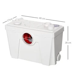 HOMCOM Abwasserpumpe Für WC & Dusche Weiß 40 X 29 X 28 Cm Cm (LxBxH) | Kleinhebeanlage Hebeanlage Schmutzwasserpumpe -All Mark Store 8600336600 B50 004 prod 005
