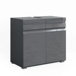 All Mark Store 11 VICCO Waschbeckenunterschrank FREDDY Anthrazit Hochglanz Unterschrank Badschrank