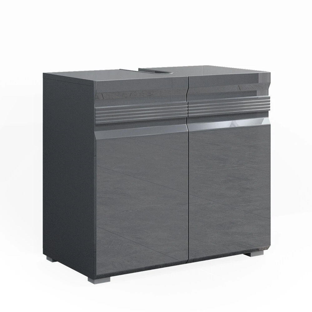 VICCO Waschbeckenunterschrank FREDDY Anthrazit Hochglanz Unterschrank Badschrank 1 VICCO Waschbeckenunterschrank FREDDY Anthrazit Hochglanz Unterschrank Badschrank