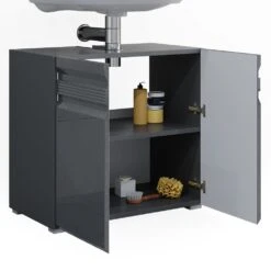 VICCO Waschbeckenunterschrank FREDDY Anthrazit Hochglanz Unterschrank Badschrank 11 VICCO Waschbeckenunterschrank FREDDY Anthrazit Hochglanz Unterschrank Badschrank -All Mark Store 8600343700 29925 prod 006