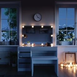 Vicco Schminktisch Sherry Weiß Mit LED-Beleuchtung Spiegel Sitzbank Frisiertisch -All Mark Store 8600343700 33952 prod 004