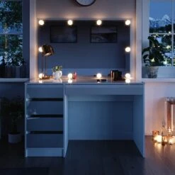 Vicco Schminktisch Sherry Weiß Mit LED-Beleuchtung Spiegel Frisiertisch Kommode -All Mark Store 8600343700 33955 prod 005