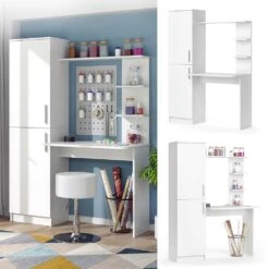 All Mark Store 5 Vicco Arbeitstisch Schreibtisch Schminktisch Tessa Weiß Basteltisch Mit Schrank