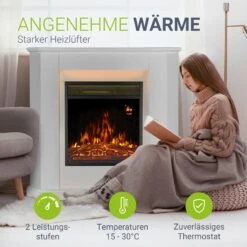Juskys Elektrokamin – Standkamin Mit Heizung & Kaminfeuer – Flammeneffekt, 1000/2000 Watt – Weiß 8 Juskys Elektrokamin – Standkamin Mit Heizung & Kaminfeuer – Flammeneffekt, 1000/2000 Watt – Weiß -All Mark Store 8600348200 18794 prod 003
