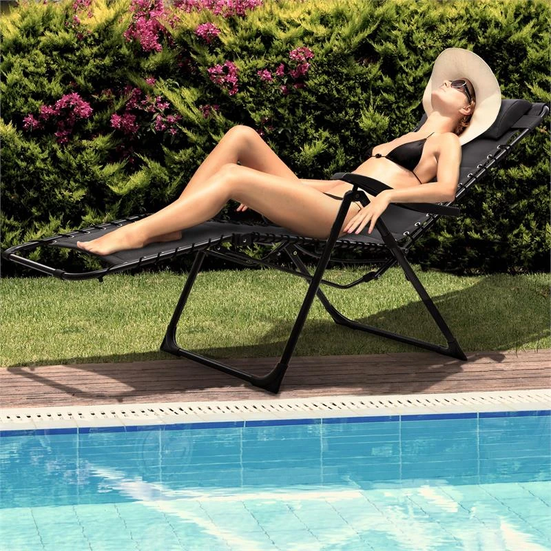 California Dreaming Sonnenliege, Polsterung, Stahlrahmen, Schwarz 3 California Dreaming Sonnenliege, Polsterung, Stahlrahmen, Schwarz – Bild 3
