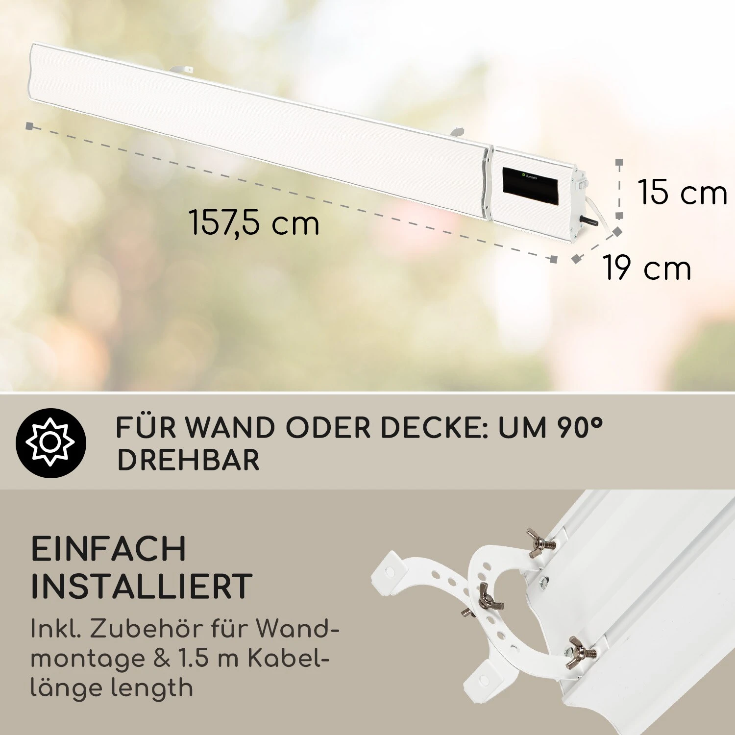 Cosmic Beam Smart 24 Infrarot-Heizstrahler 2400W App-Steuerung Fernbedienung 4 Cosmic Beam Smart 24 Infrarot-Heizstrahler 2400W App-Steuerung Fernbedienung – Bild 4