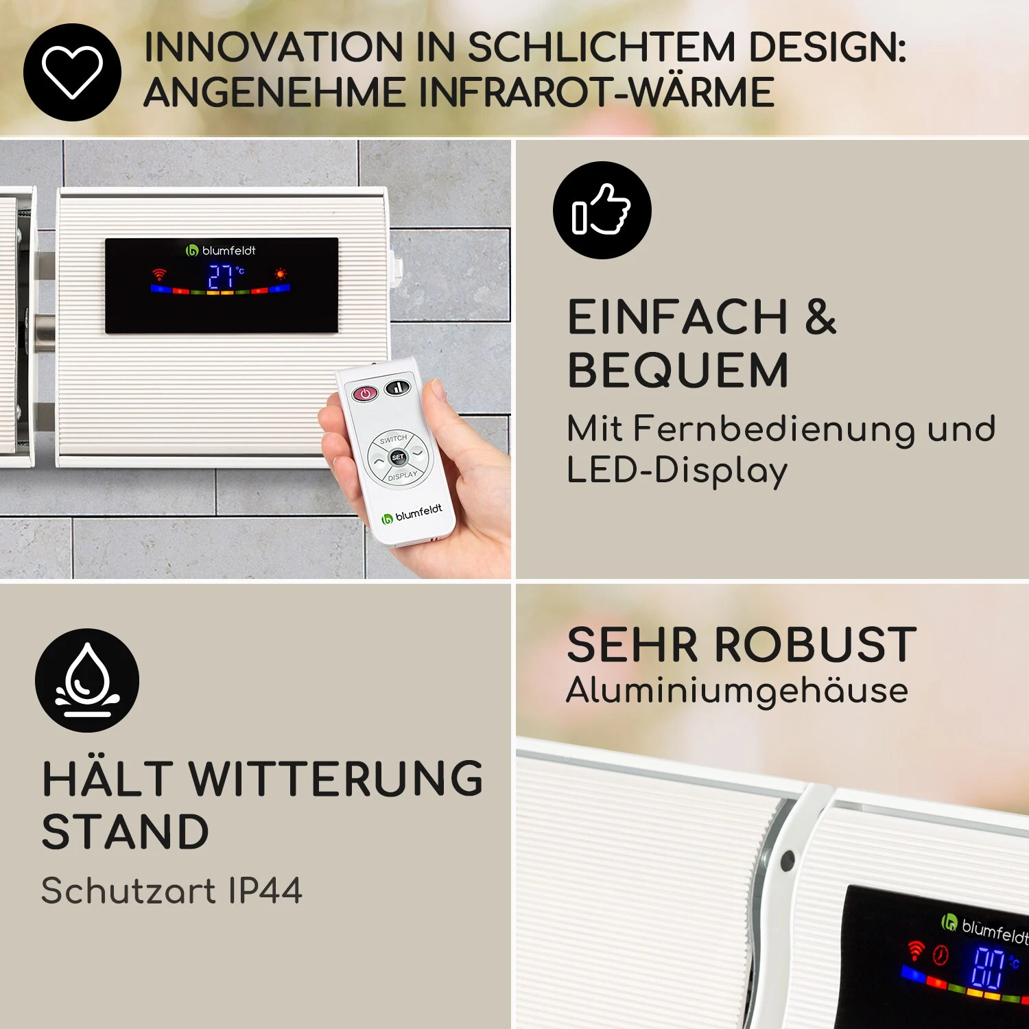 Cosmic Beam Smart 24 Infrarot-Heizstrahler 2400W App-Steuerung Fernbedienung 5 Cosmic Beam Smart 24 Infrarot-Heizstrahler 2400W App-Steuerung Fernbedienung – Bild 5