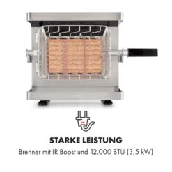 Crossfire Vertikaler Gasgrill 800°C Infrarot-Brenner 12.000 BTU Silber -All Mark Store 8600359300 4959 prod 003
