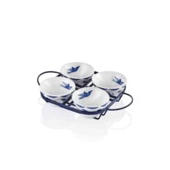 The Mia Keramikschüssel Azur Mini Schüssel Ø 10 Cm Set 4-tlg. Mit Gestell