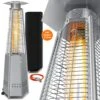 KESSER® Heizstrahler Pyramide Für Terrasse Terrassenheizer Gas 12,5 KW Gasheizstrahler Gasheizer , Wärmestrahler, Heizgerät, Inkl. Schutzhülle , Mit Gasschlauch Druckminderer , Wärmeabzug Edelstahl