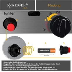 KESSER® Heizstrahler Pyramide Für Terrasse Terrassenheizer Gas 12,5 KW Gasheizstrahler Gasheizer , Wärmestrahler, Heizgerät, Inkl. Schutzhülle , Mit Gasschlauch Druckminderer , Wärmeabzug Edelstahl -All Mark Store 8600364700 21125 prod 003