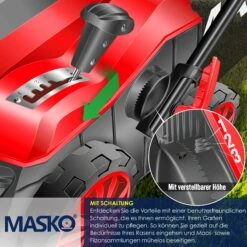 MASKO® - Elektro 2in1 Vertikutierer Rasenlüfter 1800 Watt 40cm Arbeitsbreite 55L Fangkorb Inkl. Lüfterwalze Lüfter Moosentferner, 5-stufige Arbeitstiefe Einstellbar , Höhenverstellbarer Holm -All Mark Store 8600364700 21805 prod 005