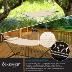 KESSER® Hängematte HILL Mit Gestell Kissen Doppelhängematte Für 2 Personen-Stabiler Rahmen -200kg Belastbarkeit Indoor & Outdoor XXL Hängesessel Doppel Mehrpersonen Garten Pool Balkon Terrasse -All Mark Store 8600364700 23022 prod 004