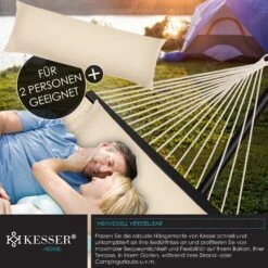 KESSER® Hängematte HILL Mit Gestell Kissen Doppelhängematte Für 2 Personen-Stabiler Rahmen -200kg Belastbarkeit Indoor & Outdoor XXL Hängesessel Doppel Mehrpersonen Garten Pool Balkon Terrasse -All Mark Store 8600364700 23022 prod 005