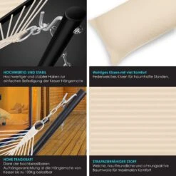 KESSER® Hängematte HILL Mit Gestell Kissen Doppelhängematte Für 2 Personen-Stabiler Rahmen -200kg Belastbarkeit Indoor & Outdoor XXL Hängesessel Doppel Mehrpersonen Garten Pool Balkon Terrasse -All Mark Store 8600364700 23022 prod 006