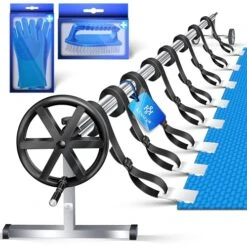 KESSER® Pool Aufroller Premium Aufrollsystem 3m - 5,70m | Mit Rädern | Für Solarplane | Mobiles Aufrollvorrichtung Für Poolplane & Abdeckung | Inkl. Bänder | Witterungsbeständiges Material