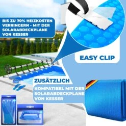 KESSER® Pool Aufroller Premium Aufrollsystem 3m - 5,70m | Mit Rädern | Für Solarplane | Mobiles Aufrollvorrichtung Für Poolplane & Abdeckung | Inkl. Bänder | Witterungsbeständiges Material -All Mark Store 8600364700 23437 prod 003