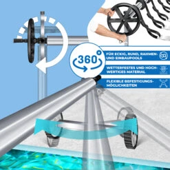 KESSER® Pool Aufroller Premium Aufrollsystem 3m - 5,70m | Mit Rädern | Für Solarplane | Mobiles Aufrollvorrichtung Für Poolplane & Abdeckung | Inkl. Bänder | Witterungsbeständiges Material -All Mark Store 8600364700 23437 prod 004