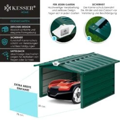 KESSER® Mähroboter Garage Mit Satteldach Dach Carport Überdachung Für Mähroboter Rasenmäher Rasenroboter Automower Garten Metall Witterungsbeständig Mährobotergarage Inkl. Montagematerial -All Mark Store 8600364700 23800 prod 003