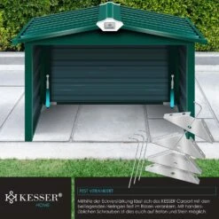 KESSER® Mähroboter Garage Mit Satteldach Dach Carport Überdachung Für Mähroboter Rasenmäher Rasenroboter Automower Garten Metall Witterungsbeständig Mährobotergarage Inkl. Montagematerial -All Mark Store 8600364700 23800 prod 006