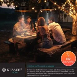 KESSER® Deckenheizstrahler Heizpilz Infrarot-Heizstrahler 2500W Terrassenstrahler Mit Fernbedienung Quarzstrahler | LED Licht | Decke | Infrarotstrahler | Mit Kette + Karabinerhaken Carbon-Heizelement -All Mark Store 8600364700 24074 prod 004
