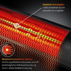 KESSER® Infrarot Heizstrahler 3000W IR-Gastro-Bar Inkl. LED Licht Terrassenstrahler Mit WiFi & Fernbedienung Inkl. Schutzhülle Infrarotstrahler Quarzstrahler Terrassenheizer Wand-Heizstrahler -All Mark Store 8600364700 24172 prod 004