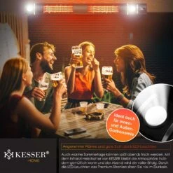 KESSER® Infrarot Heizstrahler 3000W IR-Gastro-Bar Inkl. LED Licht Terrassenstrahler Mit WiFi & Fernbedienung Inkl. Schutzhülle Infrarotstrahler Quarzstrahler Terrassenheizer Wand-Heizstrahler -All Mark Store 8600364700 24172 prod 005