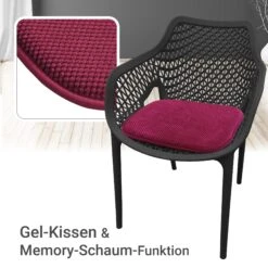 Komfortable & Praktische Gel-Kissen 40x40 - Stuhlkissen Mit Modernem Memory-Schaumstoff - Gepolsterte Sitzkissen Out- Und Indoor Gartenkissen Stuhlauflage Rutschfest -All Mark Store 8600366200 11933 prod 004